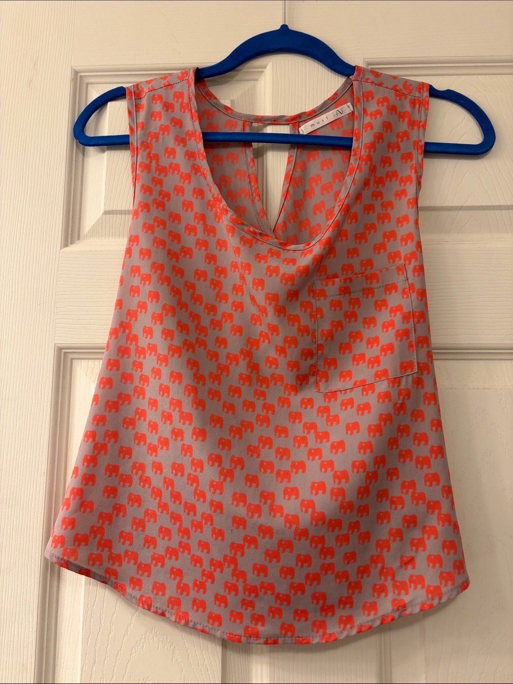 Must Have Coral Elephant Print Sleeveless Cami
